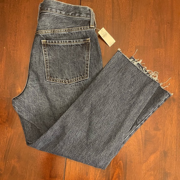 OLD NAVY Light Wash High Rise Slouchy Straight Denim Jeans Distressed Size 6 - Picture 7 of 7